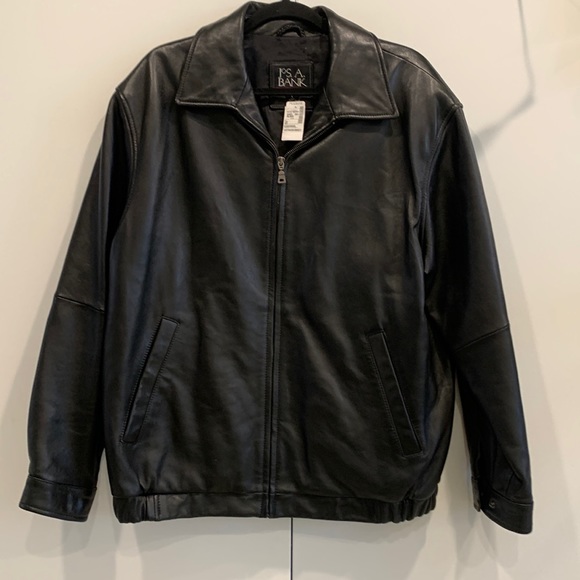 Jos A Banks Leather Jacket - Picture 1 of 5